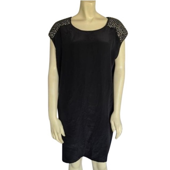 Club Monaco Silk Studded Shoulder Cocktail Dress - Picture 5 of 8